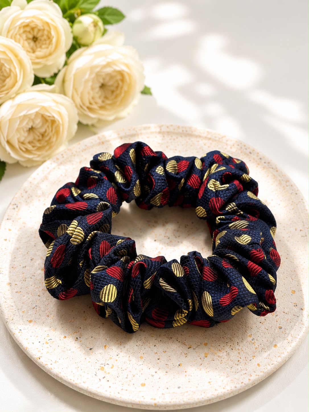 Jedwabna gumka frotka Scrunchie #025