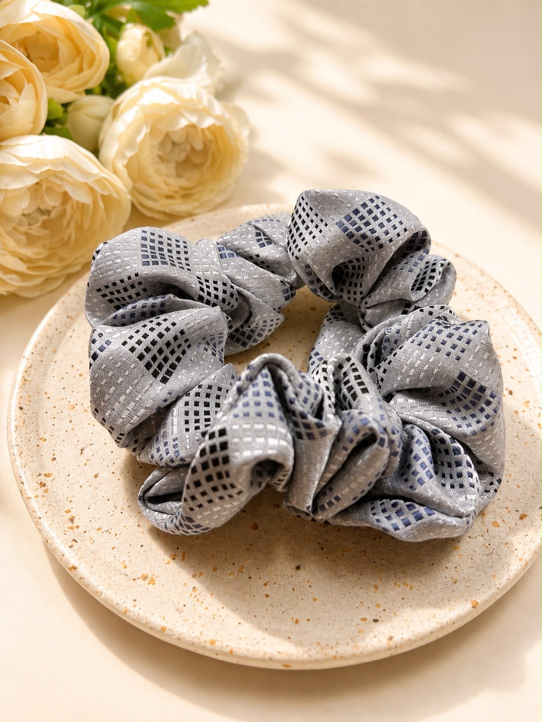 Jedwabna gumka frotka Scrunchie #004