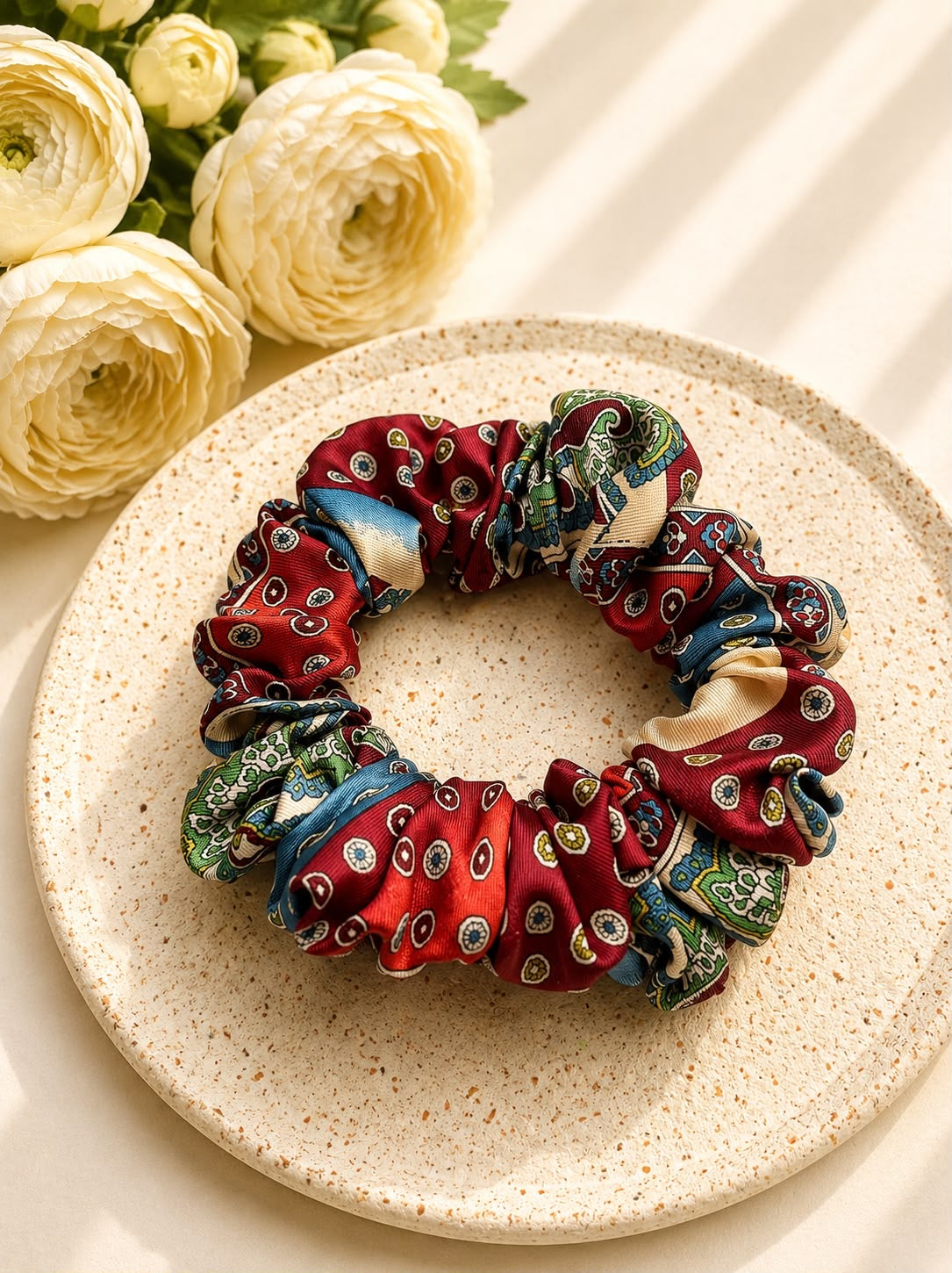 Jedwabna gumka frotka Scrunchie #007