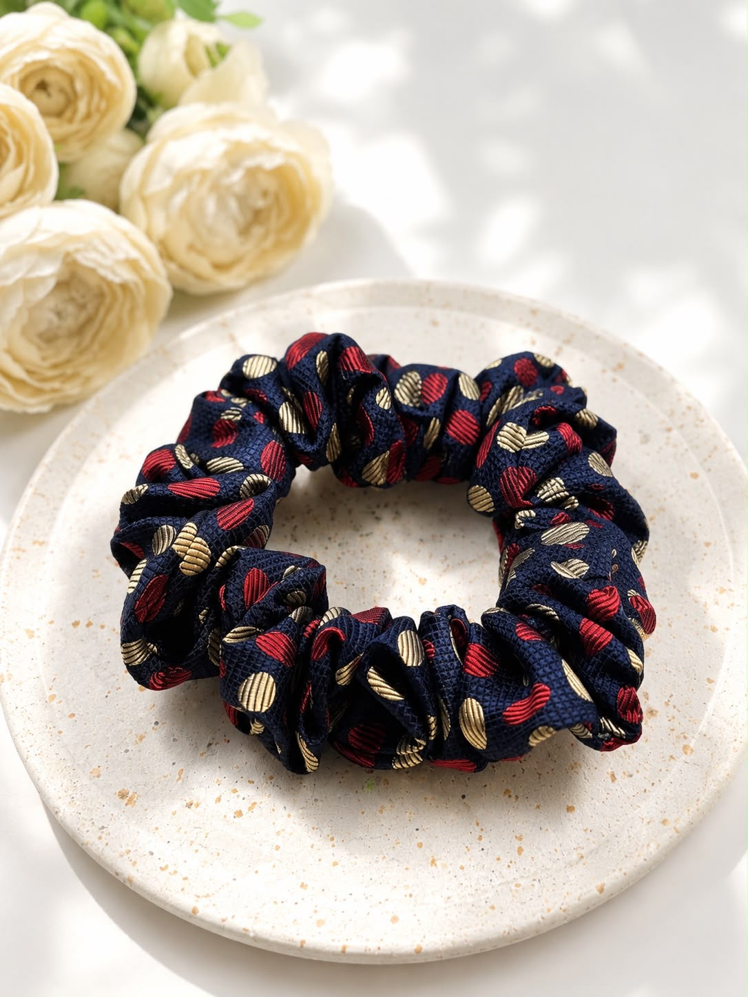 Jedwabna gumka frotka Scrunchie #025